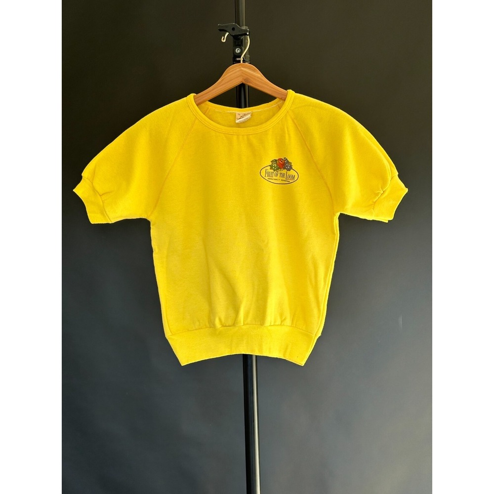 1960's Women's Fruit of the Loom Sweatshirt Tshirt Yellow Size Small